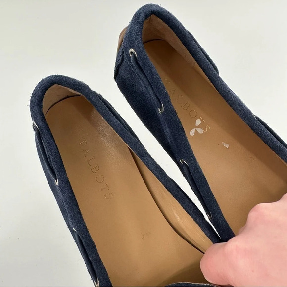 Talbots womens flats size 9.5 navy blue suede tassel driving loafers - Picture 12 of 14